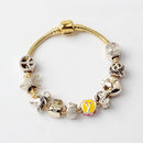 Golden Tropical Marine Life Anchor Money Bag Dollar Bead Bracelet(18cm)