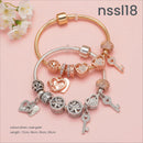 10 Styles Charm Bracelets Set: Colorful Alloy & Glass Beaded Bracelets, Adjustable Length 16-21cm(double)