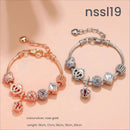10 Styles Charm Bracelets Set: Colorful Alloy & Glass Beaded Bracelets, Adjustable Length 16-21cm(double)