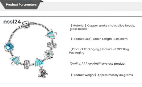 10 Styles Charm Bracelets Set: Colorful Alloy & Glass Beaded Bracelets, Adjustable Length 16-21cm(triple)