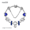 10 Styles Charm Bracelets Set: Colorful Alloy & Glass Beaded Bracelets, Adjustable Length 16-21cm(triple)
