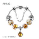 10 Styles Charm Bracelets Set: Colorful Alloy & Glass Beaded Bracelets, Adjustable Length 16-21cm(triple)