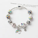 Sky-themed Heart Wreath Rainbow Pendant Alloy Bracelet(18cm)