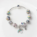 Sky-themed Heart Wreath Rainbow Pendant Alloy Bracelet(19cm)
