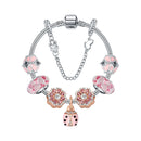Spring Blossom Charm Bracelet with Flower Beads(19cm)