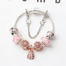 Spring Blossom Charm Bracelet with Flower Beads(20cm)