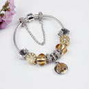 Crystal Bead & Tree of Life Pendant Bracelet with Rhinestones(18cm)