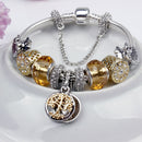 Crystal Bead & Tree of Life Pendant Bracelet with Rhinestones(19cm)