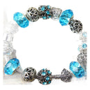 Vintage Crystal Zircon Beaded Bracelet with Hollow LOVE Alloy Pendant, Adjustable Snake Chain Bracelet(18cm+5cm)