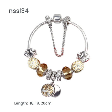 11 Styles Charm Bracelets Set,Colorful Alloy & Glass Beaded Bracelets(double)