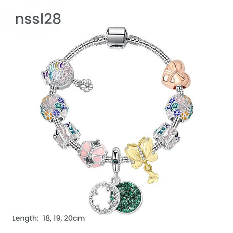 11 Styles Charm Bracelets Set,Colorful Alloy & Glass Beaded Bracelets(double)