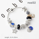 11 Styles Charm Bracelets Set,Colorful Alloy & Glass Beaded Bracelets(double)