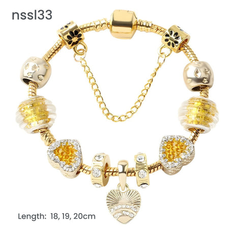 11 Styles Charm Bracelets Set,Colorful Alloy & Glass Beaded Bracelets(triple)