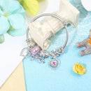Cute Heart-shaped Beaded Bracelet with Rhinestones(17cm)
