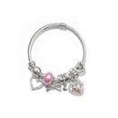 Cute Heart-shaped Beaded Bracelet with Rhinestones(18cm)