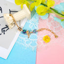 Colorful Leaf Moon Star Pendant Versatile Gold Bracelet(16cm)