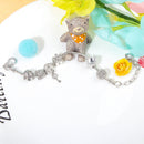 Adjustable Lobster Clasp Bracelet with Zircon Hollow Ball, Square, Flower & Heart Key Charms(17cm)