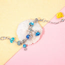 Cartoon Ocean Theme Bracelet with Octopus, Jellyfish, Crab Charms & Crystal Rhinestone Beads(16cm)