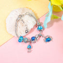 Cartoon Ocean Theme Bracelet with Octopus, Jellyfish, Crab Charms & Crystal Rhinestone Beads(18cm)