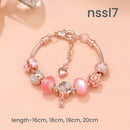 10 Styles Charm Bracelets Set: Colorful Alloy & Glass Beaded Bracelets, Adjustable Length 16-24cm(triple)