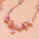 Rhinestone Daisy & Hollow Heart Charm Bracelet - Minimalist Fashion Zinc Alloy Electroplated Jewelry(19cm)