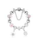 Women’s Rhinestone Cherry Blossom & Snowflake Pendant Bracelet(20cm)