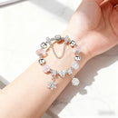 Women’s Rhinestone Cherry Blossom & Snowflake Pendant Bracelet(20cm)