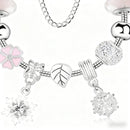 Women’s Rhinestone Cherry Blossom & Snowflake Pendant Bracelet(20cm)