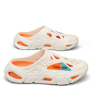 Men's Summer EVA Crocs with 3 Color Options - Breathable, Non-Slip, Comfortable Beach & Casual Sandals(white&orange)