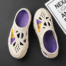 Men's Summer EVA Crocs with 3 Color Options - Breathable, Non-Slip, Comfortable Beach & Casual Sandals(white&purple)