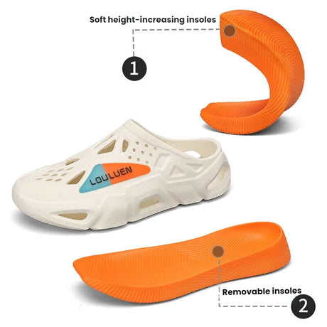 Men's Summer EVA Crocs with 3 Color Options - Breathable, Non-Slip, Comfortable Beach & Casual Sandals(white&purple)