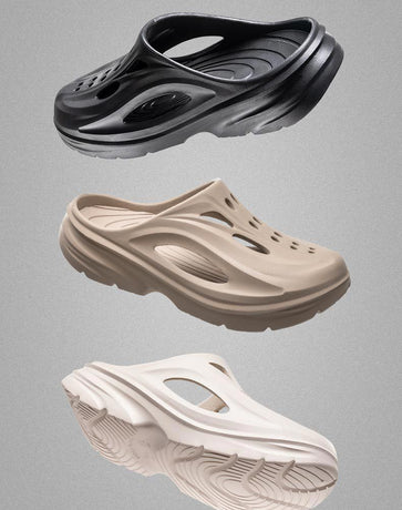 Men's Summer EVA Crocs with 3 Color Options - Breathable, Non-Slip, Comfortable Beach & Casual Sandals(khaki)