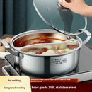 32cm 316 Stainless Steel Twin Divided Hot Pot Silver