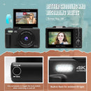 4K Digital Camera for Photography 64MP Vlogging Black