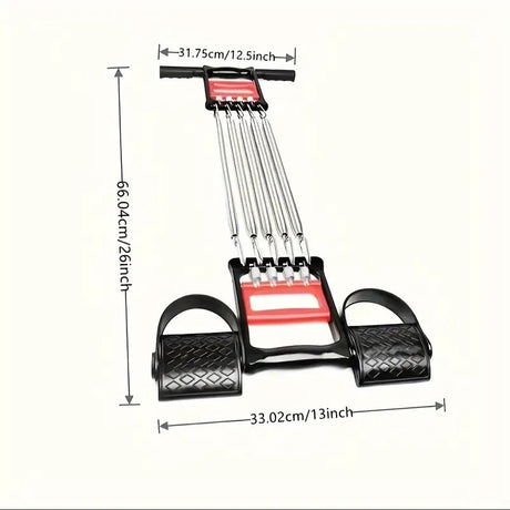 1Pc Multifunctional Spring Pedal Puller Fitness Tensioner(Black)