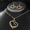 Heart Shaped Rhinestone Jewelry Set for Women