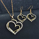 Heart Shaped Rhinestone Jewelry Set for Women