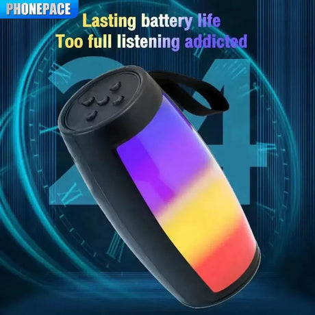 LED Lights Speaker with Powerful Bass Black