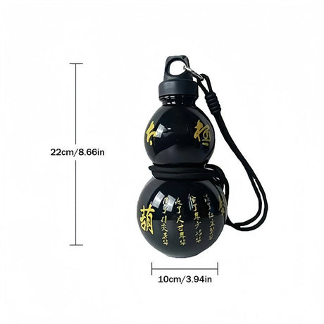 2pcs 800ml Gourd Water Bottle Black