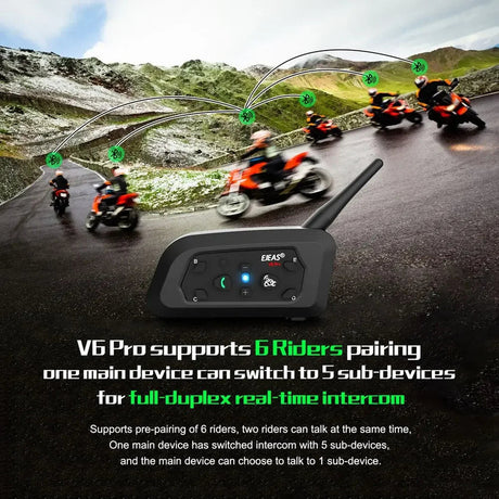 1200M Bluetooth Motorcycle Helmet Intercom Headset
