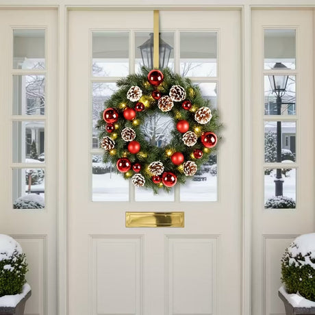 Pre-Lit Christmas Door Wreath LED Decor