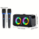 Portable Karaoke Speaker with 2 Wireless Microphones