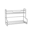 304 Stainless Steel Two Layers Tabletop Storage Rack Kitchen Spice Rack Bathroom Cosmetics Mouthwash Cup Organizer Shelf-Silver