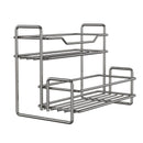 Stainless Steel Two Layers Storage Shelf Kitchen Spice Rack Bathroom Cosmetics Mouthwash Cup Organizer Storage Rack-Silver