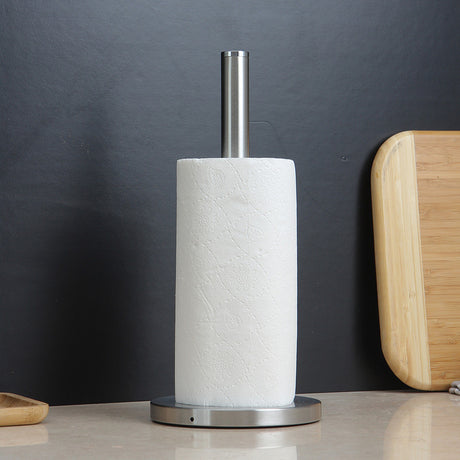 Stainless Steel Paper Towel Holder for Kitchen Countertop Cling Film Storage Rack-Silver
﻿