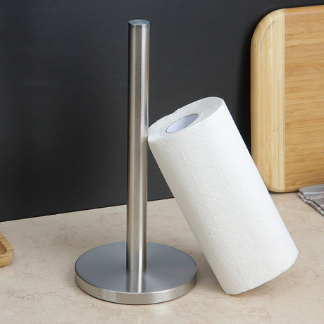Stainless Steel Paper Towel Holder for Kitchen Countertop Cling Film Storage Rack-Silver
﻿