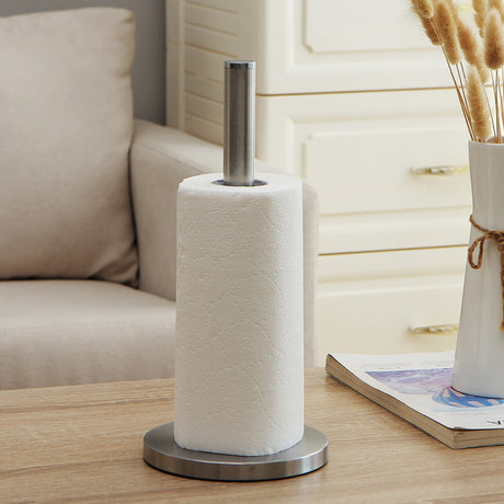Stainless Steel Paper Towel Holder for Kitchen Countertop Cling Film Storage Rack-Silver
﻿