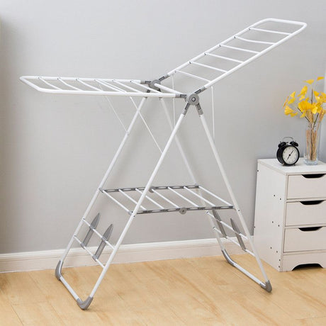 Floor-Standing Folding Wing-Shaped Drying Rack-White