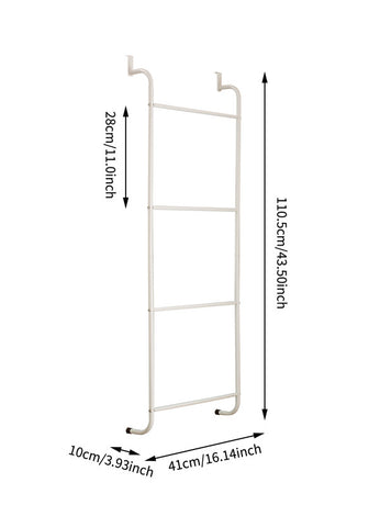 Over The Door Towel Rack Metal Behind Door Hanger for Bathroom Bedroom-White