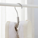 Stainless Steel Storage Hanger With 4 Hooks For Bras Ties Bag and Belts-Silver